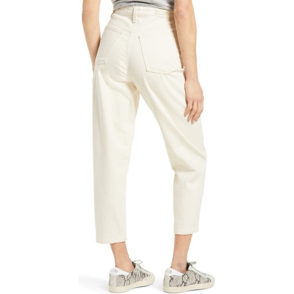 AG Renn High Rise Crop Barrel Leg Jeans // Ecru Dunes - Picture 2 of 13